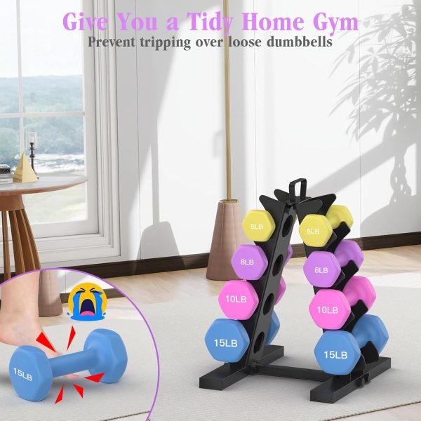 TomCare 4 Tier Dumbbell Rack Stand Only, Weight Rack for Dumbbell Set (1-15 - Image 5