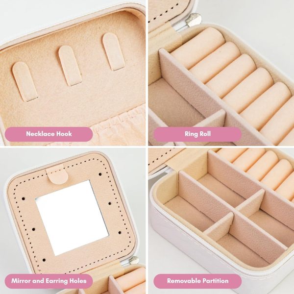 FUNARTY Travel Jewelry Case Organizer, Small Jewelry Box Jewelry Organizer, - Image 4
