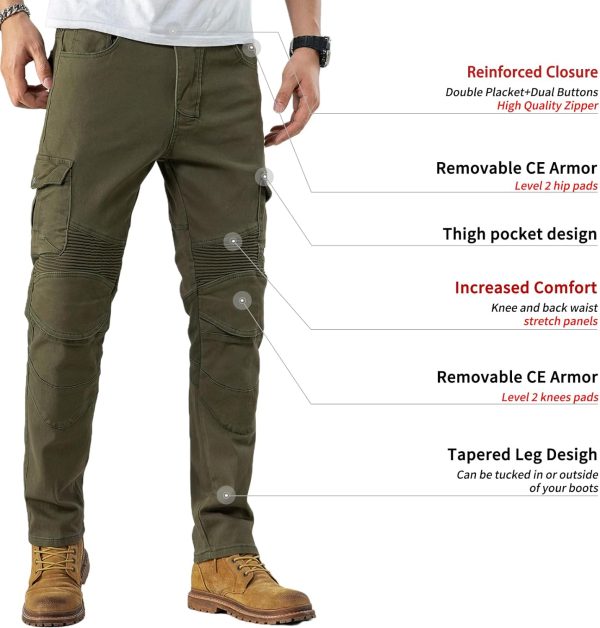 CTBQiTom Motorcycle Pants for Men Motocross Riding Pants Motorbike Riding - Image 2