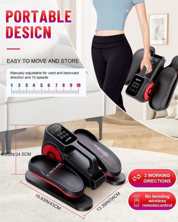 HJDFGSS Under Desk Elliptical Machine, Electric Ellipse Leg Exerciser While - Image 5