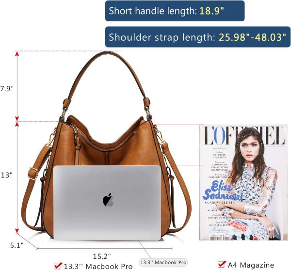 Handbags for Women Large Designer Ladies Hobo bag Bucket Purse Faux Leather - Image 6
