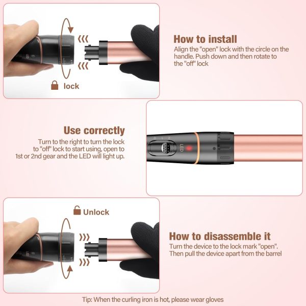 BESTOPE PRO Waver Curling Iron - 3 Barrel Hair Crimper Iron, 5 in 1 Curling - Image 5