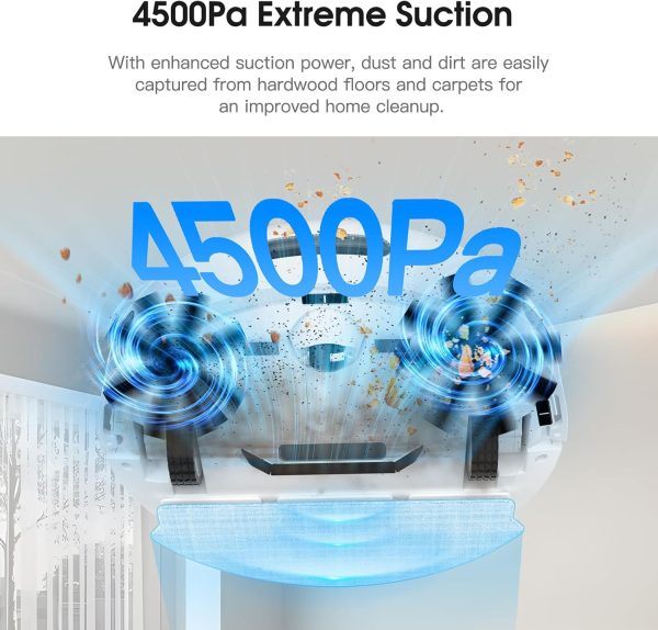 Robot Vacuum and Mop Cleaner with 4500Pa Suction, Advanced 3D Obstacle - Image 3