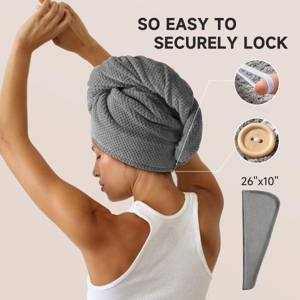3 Pack Microfiber Hair Towel Wrap for Curly Hair, Super Absorbent Hair - Image 7