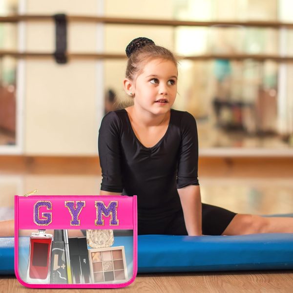 Aliceset 2 Pcs Pink Gym Letter Preppy Patch Cosmetic Bags Gymnastics Gifts - Image 6