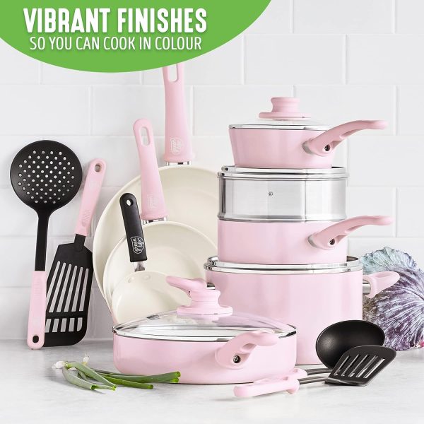 GreenLife Soft Grip 16 Piece Cookware Set, Non-Toxic PFAS-Free Ceramic - Image 6