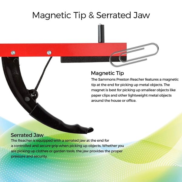 Sammons Preston Reacher, Red, 26 Inch, Grabber Reacher Tool, Lightweight - Image 4