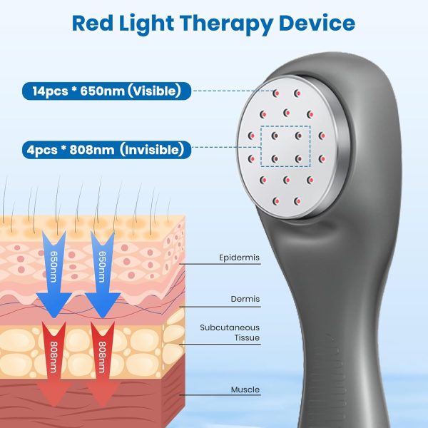 Handheld Red Light Therapy with Stand, Infrared Light Therapy Device for - Image 3