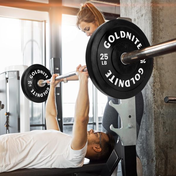 Weight Plates Set 10/15/25/35/45/55LB Rubber Olympic Bumper Plates with - Image 4