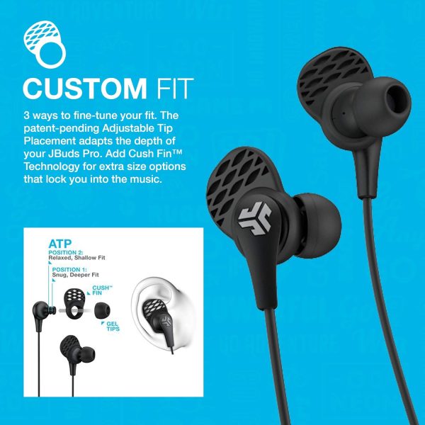 JLab JBuds Pro Bluetooth Wireless Signature Earbuds, Black, Titanium 10mm - Image 3
