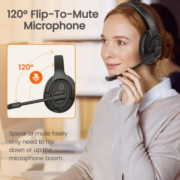 EKSA Wireless Headset with Mic for Work, Bluetooth 5.0 Headset with - Image 6