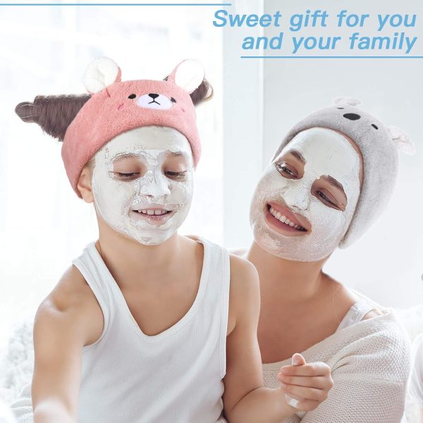 Chuangdi 4 Pieces Animal Hair Bands Face Wash Headband Spa Headband Animal - Image 4