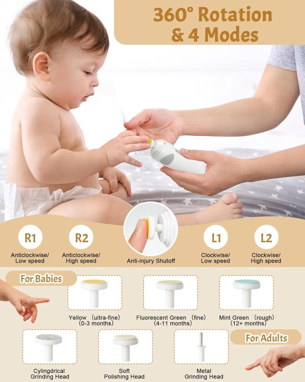 Lictin Baby Healthcare and Grooming Kit, 26 in 1 Rechargeable Nail Trimmer - Image 2