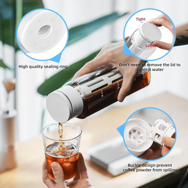 MHW-3BOMBER Cold Brew Coffee Maker 600ml/20oz Cold Brew Pitcher For Space - Image 3