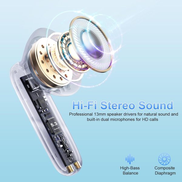 Wireless Earbuds, Bluetooth 5.3 Headphones in Ear with 4 ENC Noise - Image 2