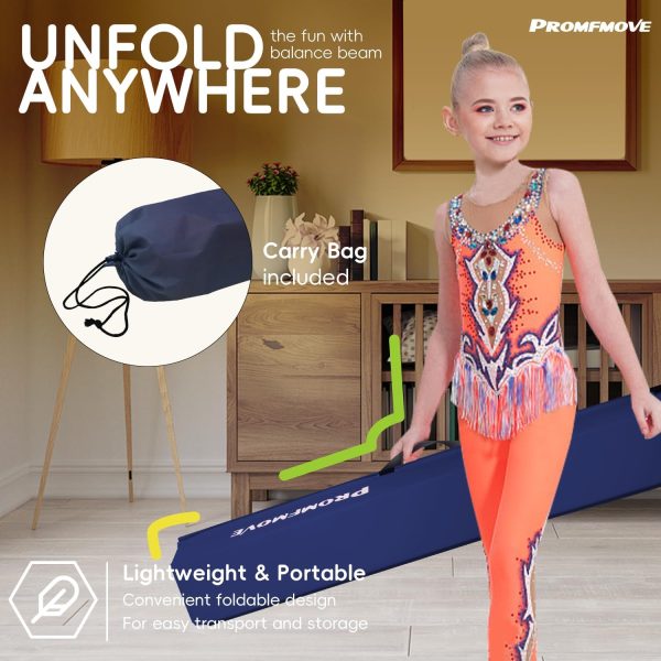 6 FT / 8 FT / 9 FT /10 FT Balance Beam Folding Gymnastics Beam - Extra Firm - Image 7