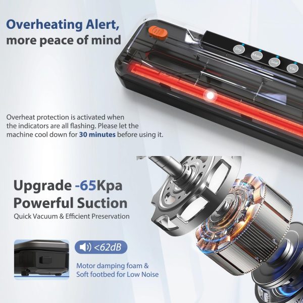 Vacuum Sealer Machine, Automatic Food Vacuum Sealer 5 Modes with 15 Sealer - Image 5