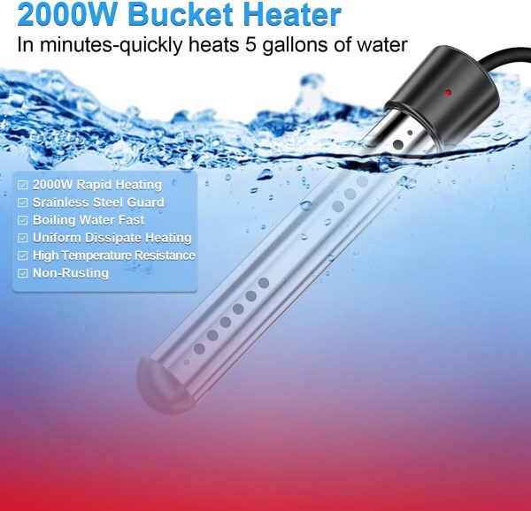 Immersion Water Heater electric water heater pool heater2000W 110V bathroom - Image 2