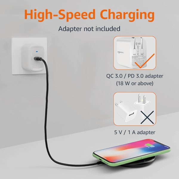 Amazon Basics Wireless Phone Charger, Fast Charging Pad for iPhone - Image 3