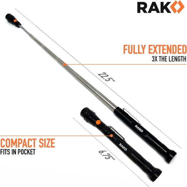 RAK Magnetic Pickup Tool Gifts for Men - Telescoping Magnet with LED - Image 2