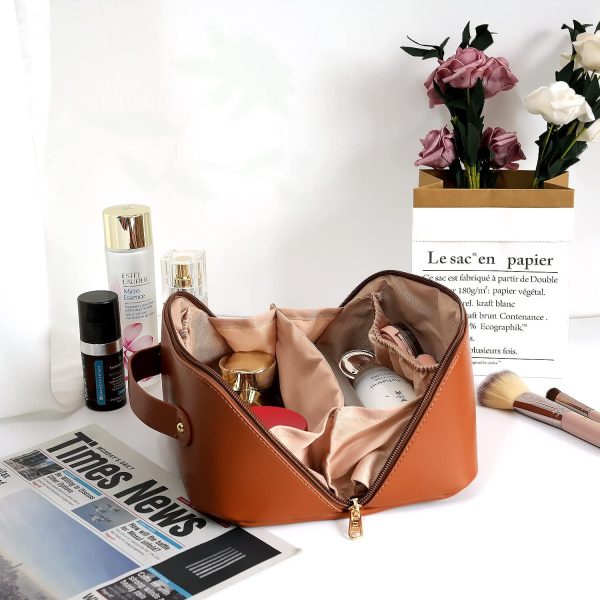 Large Capacity Cosmetic Bag, Travel Cosmetic Storage Bag with Handle, - Image 7