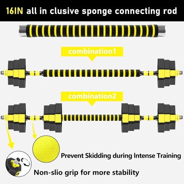 Adjustable-Dumbbells-Set, Free Weights Set with Connector,Fitness Exercises - Image 3