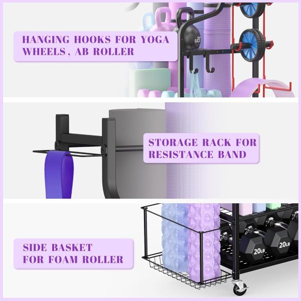 Mythinglogic Yoga Mat Storage Racks,Home Gym Storage Rack for Dumbbells - Image 3