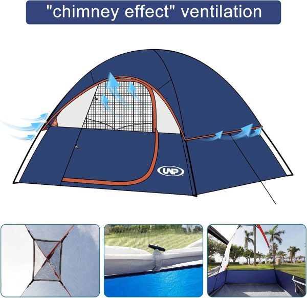 Camping Tent 2 Person, Waterproof Windproof Tent with Rainfly Easy Set - Image 4