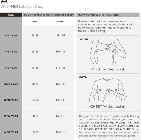 Dr. James Premium Unisex Lab Coat for Kids, Multiple Pockets, Classic Fit, - Image 7