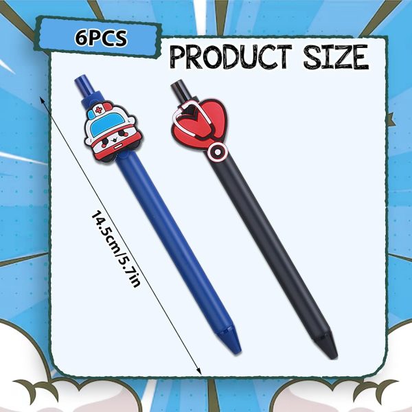 cobee 6PCS Cute Nurse Pens, Funny Nursing Pens 0.5mm Retractable Pens Nurse - Image 7