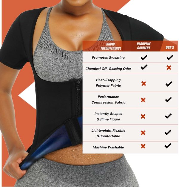 Sauna Suit Shirt For Women Weight Loss Waist Trainer Sweat Vest Workout - Image 2