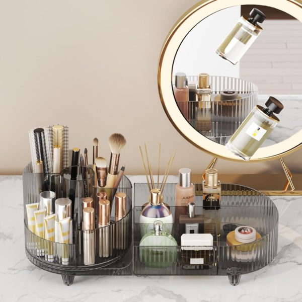 Rotating makeup organizer,Large Capacity Cosmetic Display Case, easy to - Image 2