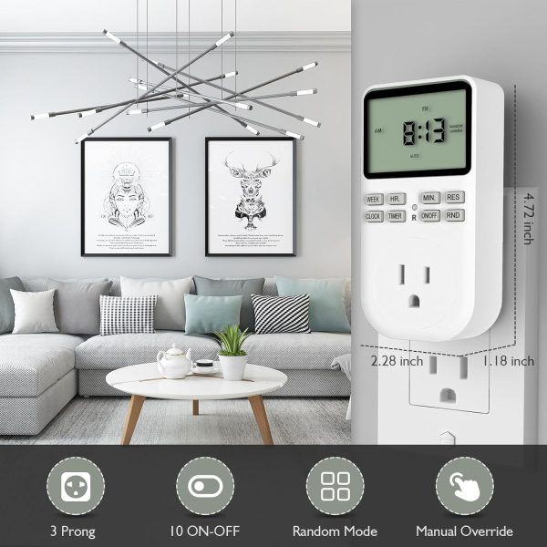 Plug in Digital Oulet Timer Switch 7 Day / 24 Hour Weekly Daily - Image 5