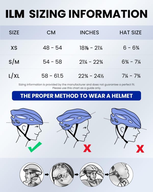 ILM Adult Bike Helmet with USB Rechargeable LED Front and Back Light - Image 6