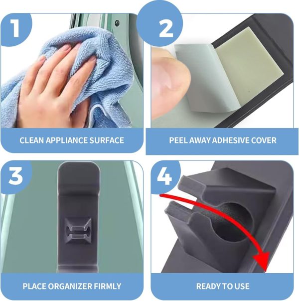 Cord Organizer for Kitchen Appliances - 10 Pack (5 Black, 5 White) - - Image 4