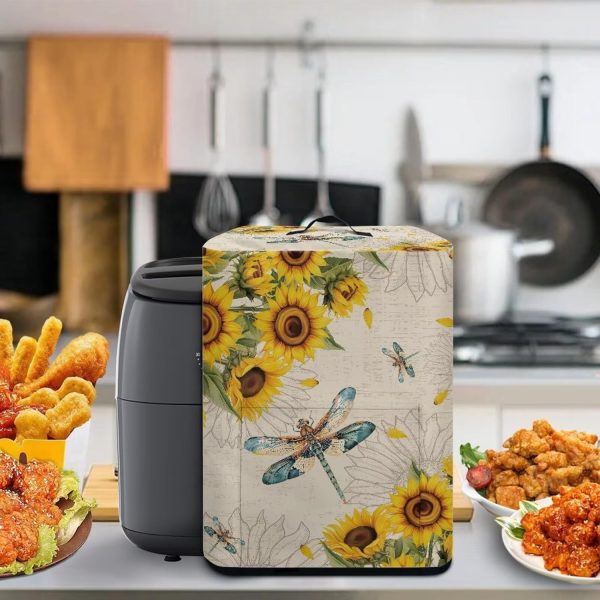 Cozeyat Sunflower Dragonfly Air Fryer Dust Cover Kitchen Cooker Dust - Image 5