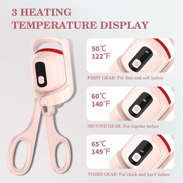 Heated Eyelash Curler, Temperature Display Heated Lash Curler with - Image 3