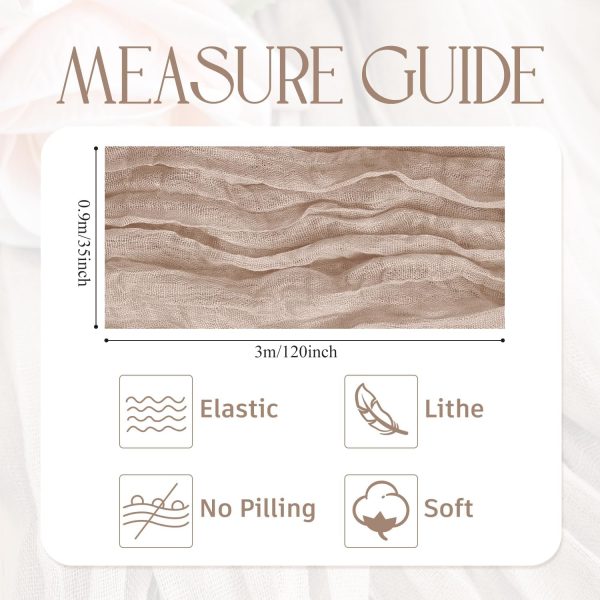 Wokceer Cheesecloth Table Runner 12Pack 10FT Nude Pink Christmas Gauze - Image 2