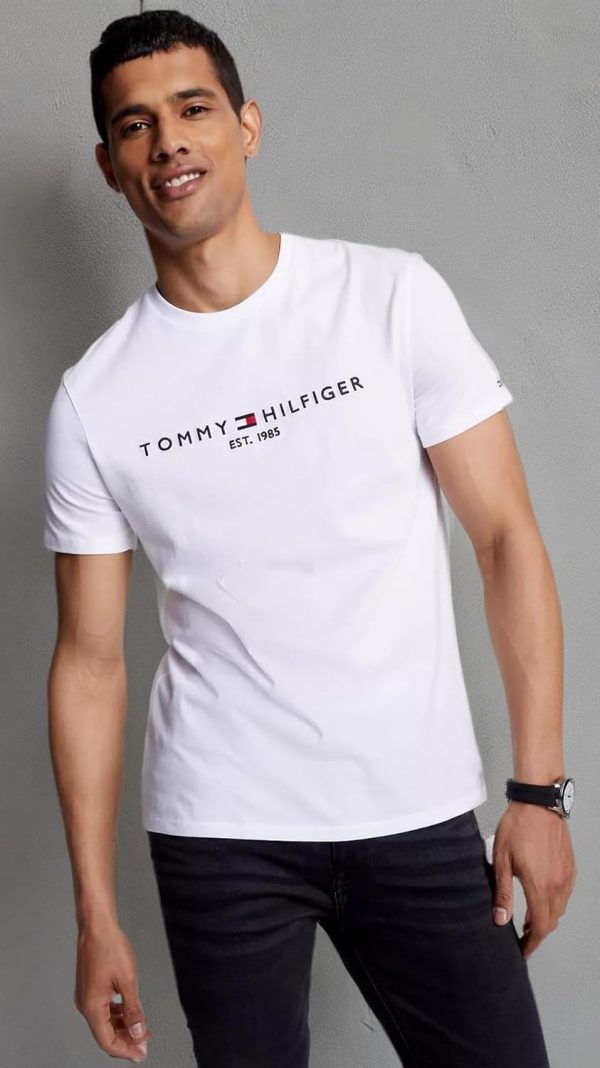 Tommy Hilfiger Men's Regular Fit Tommy Logo Embroidered Crew Neck T-Shirt - Image 6