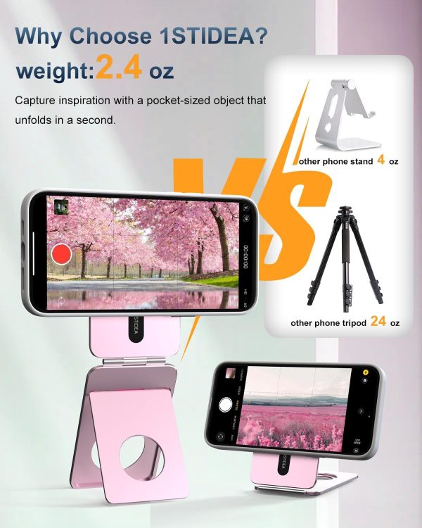 Phone Tripod Stand, Aluminum Alloy Phone Stand Compatible with Magsafe - Image 6