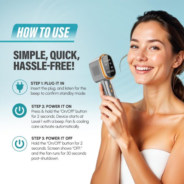 Herbishh IPL Laser Hair Removal Device, Painless Cooling Technology- - Image 4