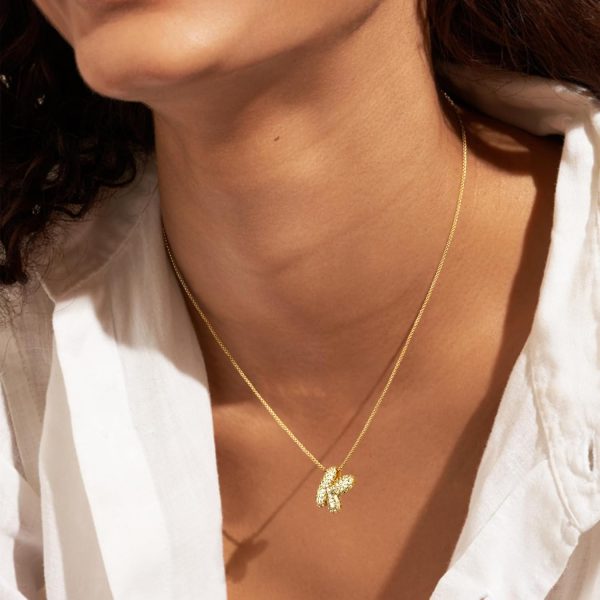 KissYan Bubble Letter Necklace, 14K Gold Plated Balloon Initial Pendant Box - Image 2