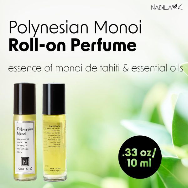 Polynesian Monoi Roll-On Perfume with Essential Oil Alcohol-Free, - Image 2