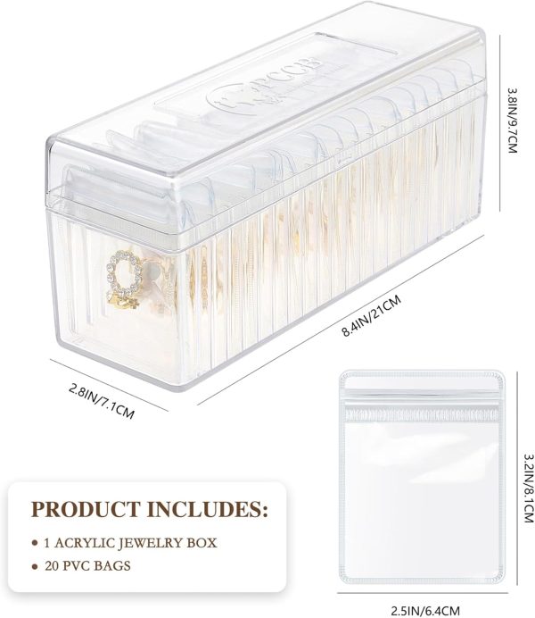 Acrylic Jewelry Box Organizer, Clear Jewelry Organizer and Storage with 20 - Image 4