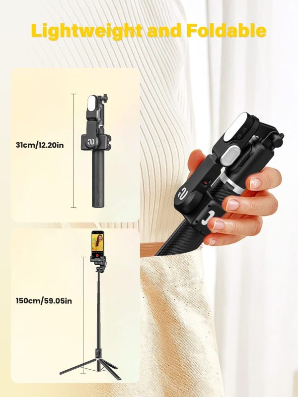 Gimbal Stabilizer Face Tracking Without APP, 4 in 1 RGB Light Stabilizer, - Image 7