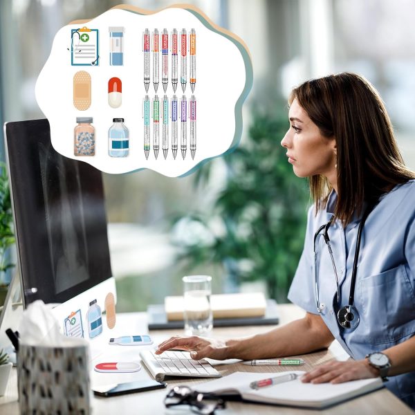 24 Pharmacy Pens Gifts for Nurse with 12 Nurse Sticky Notes Nurse - Image 4