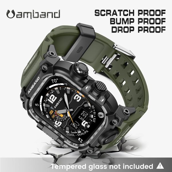 amBand for iWatch Bands Men 46mm Fits Apple Watch 10 Band, M3 Rugged Tough - Image 3