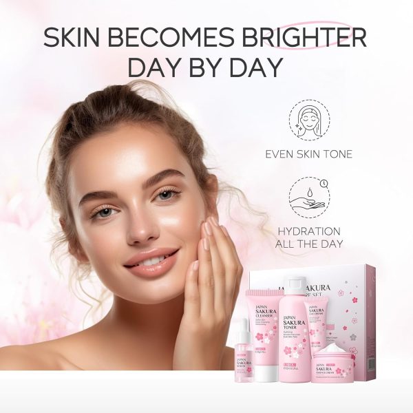 Skin Care Set JAPAN SAKURA Women Beauty Gift Sets Skin Care Kit with - Image 5