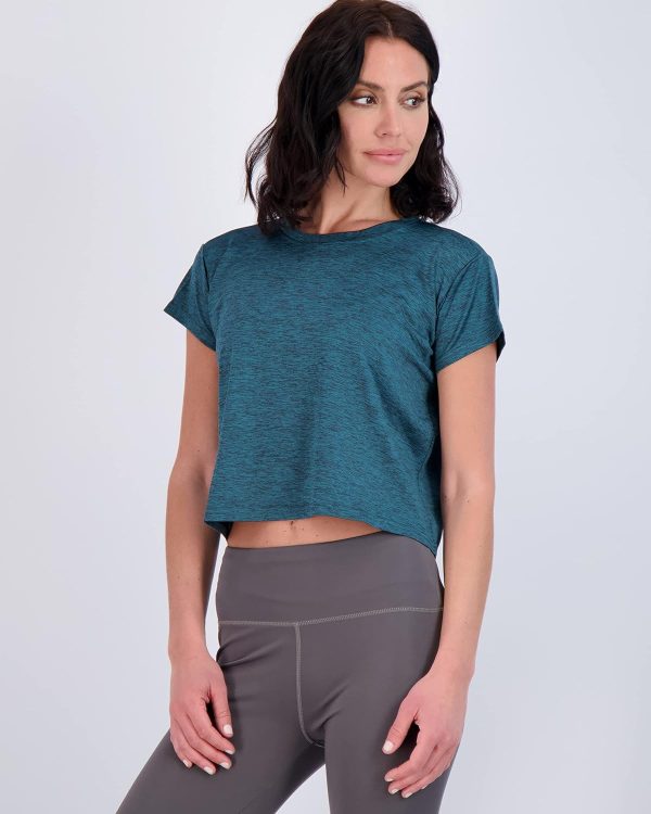 Real Essentials 5 Pack: Women's Dry Fit Crop Top - Short Sleeve Crew Neck - Image 2