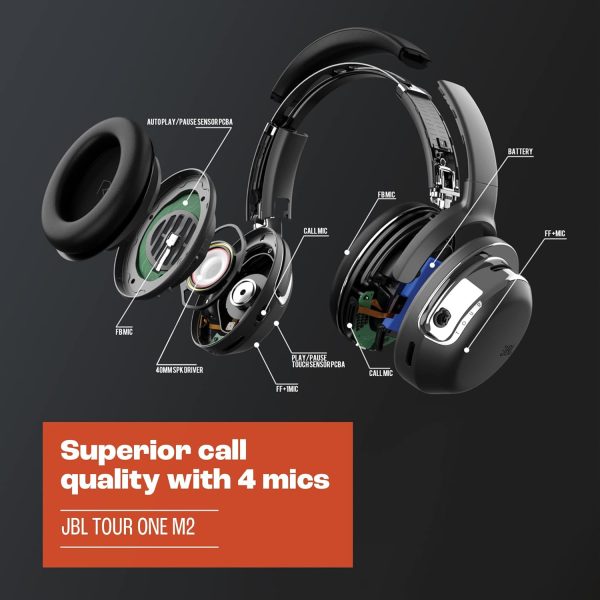 JBL Tour One M2 - Wireless Over-Ear Noise Cancelling Headphones (Black), - Image 6